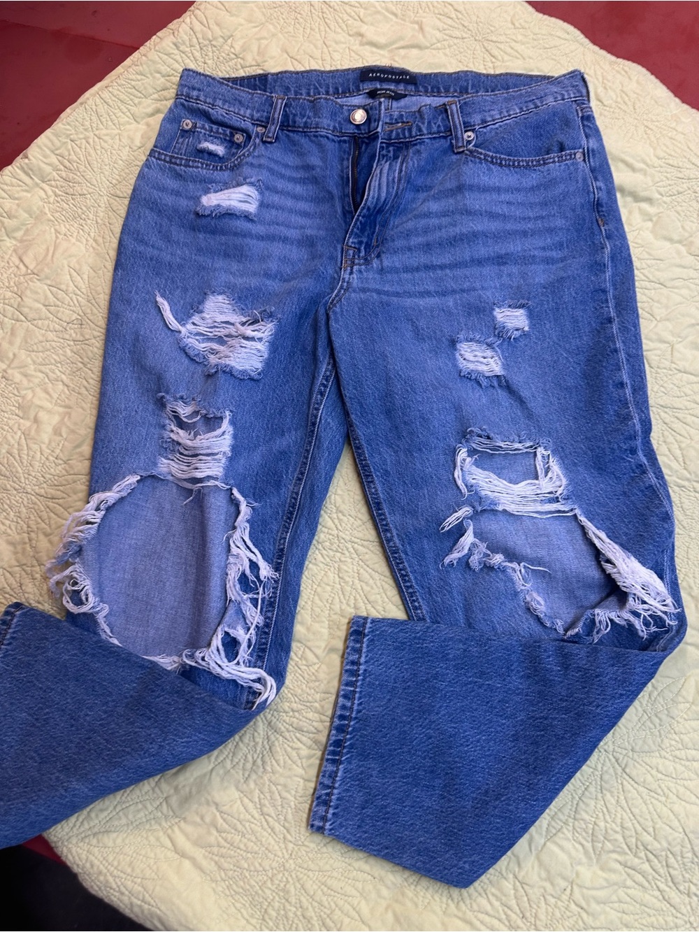 Aeropostale Blue Distressed Boyfriend Jeans